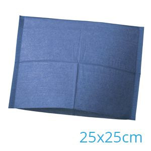 HOOFDSTEUNZAK 25X25CM. DONKERBLAUW GEVOUWEN X500ST.