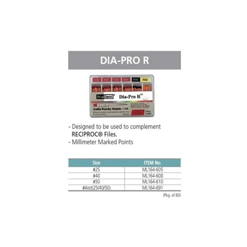 GUTTAPERCHA POINT DIA-PRO R R50 X60ST