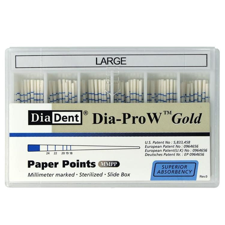 DIA-PRO W GOLD PAPERPOINTS LARGE X100ST.