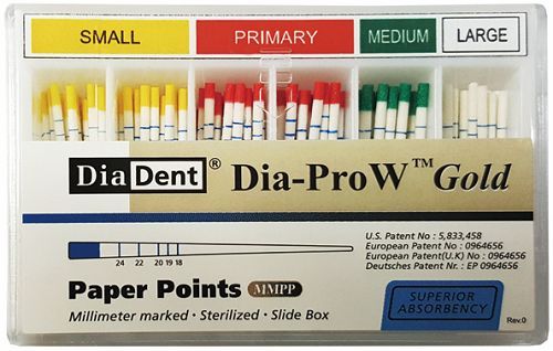 DIA-PRO W GOLD PAPERPOINTS ASSORTIMENT X100ST.