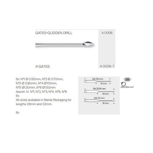 GATES GLIDDEN DRILL 32MM. NR.3 X6ST.