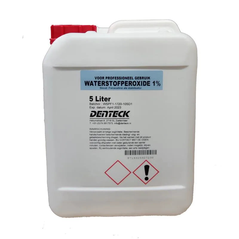 **AANBIEDING** WATERSTOFPEROXIDE 1% MONDSPOELING 5 LITER (GEBRUIKSKLAAR)