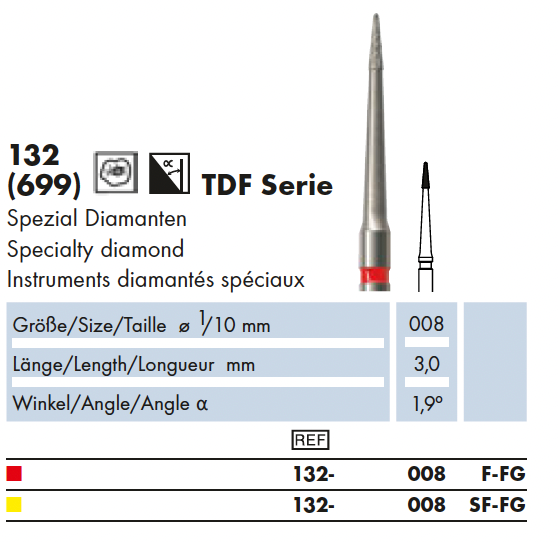132.008F.FG   TDF Dia-Instr. Speciaal diamanten instrument