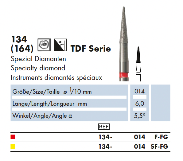 134.014F.FG   TDF Dia-Instr. Speciaal diamanten instrument