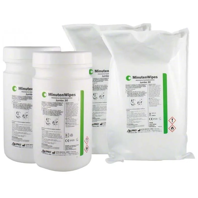 MINUTENWIPES JUMBO 30, STARTERSET INCL. 2 BUSSEN + 2 REFILLS