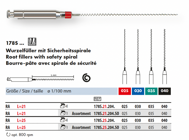 178S.21.204.025  Root filler with safety spiral