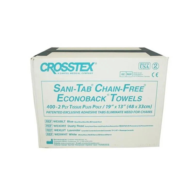 SANI-TAB DENTAL 48X33CM TOWELS BLAUW MET ZELFKLEVENDE BAND X400ST.