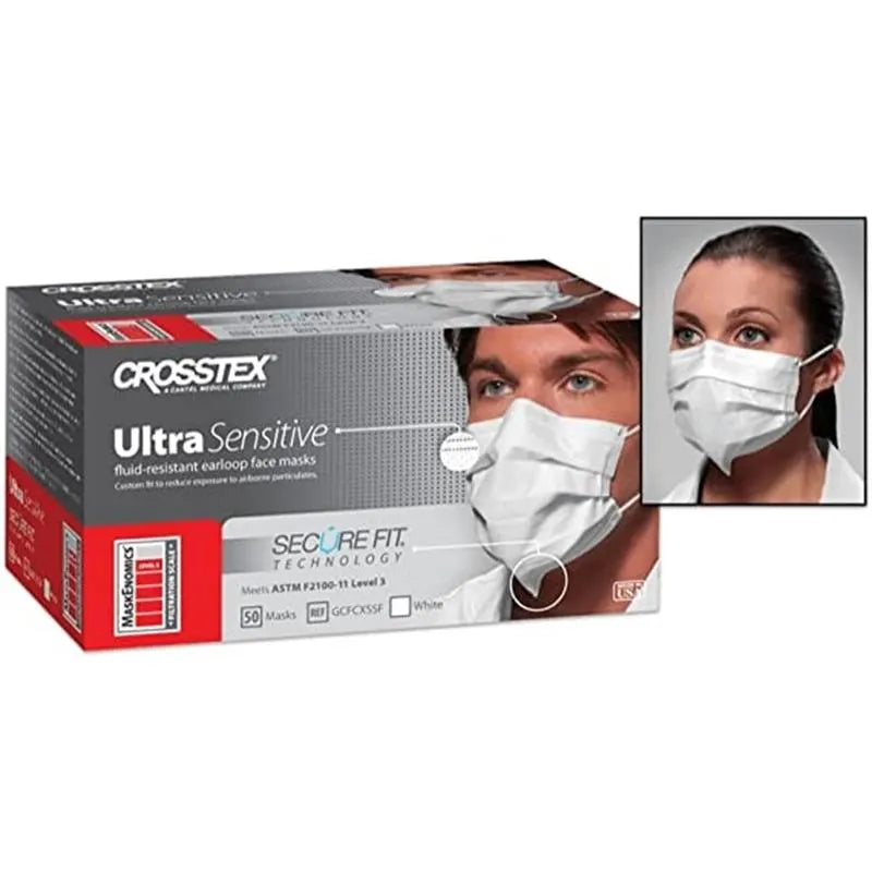 MONDMASKER WIT ULTRA SENSITIVE SECURE FIT ELASTIEK TYPE IIR X50ST.