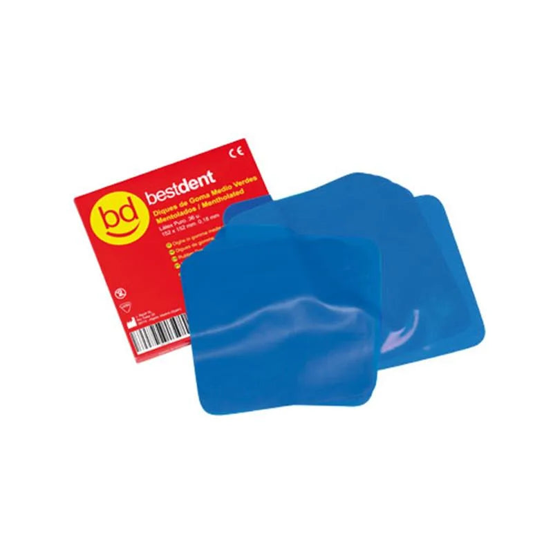 COFFERDAM MEDIUM BLAUW LATEX 152 X152MM. X36ST.