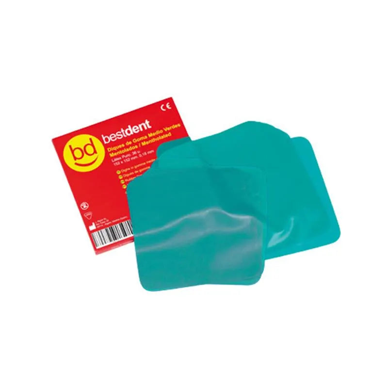 COFFERDAM MEDIUM GROEN MINT LATEX 152X152MM X36ST.