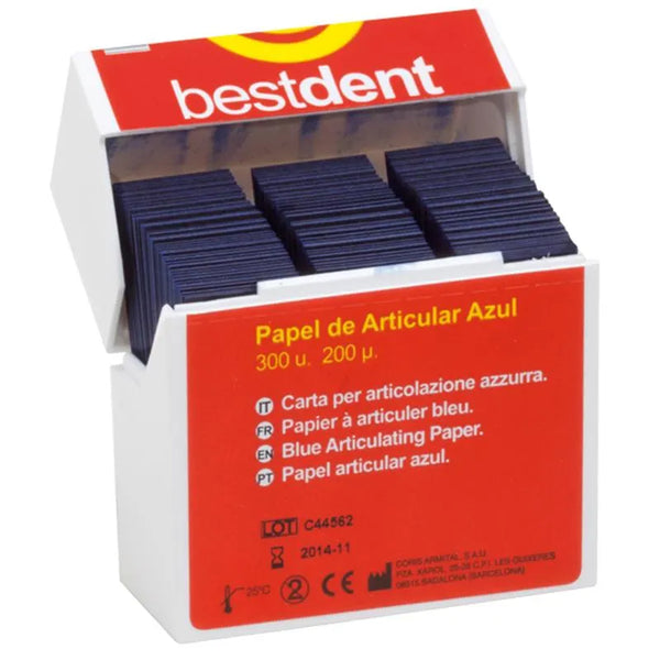 ARTICULATIE PAPIER BLAUW 200 MICRON IN DISPENSER X300 VEL