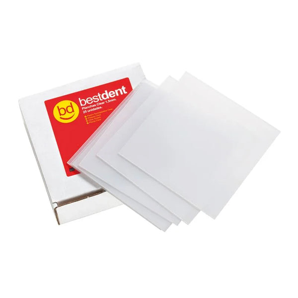 DIEPTREKPLATEN TRANSPARANT 1,5 MM 13X13CM X25ST.