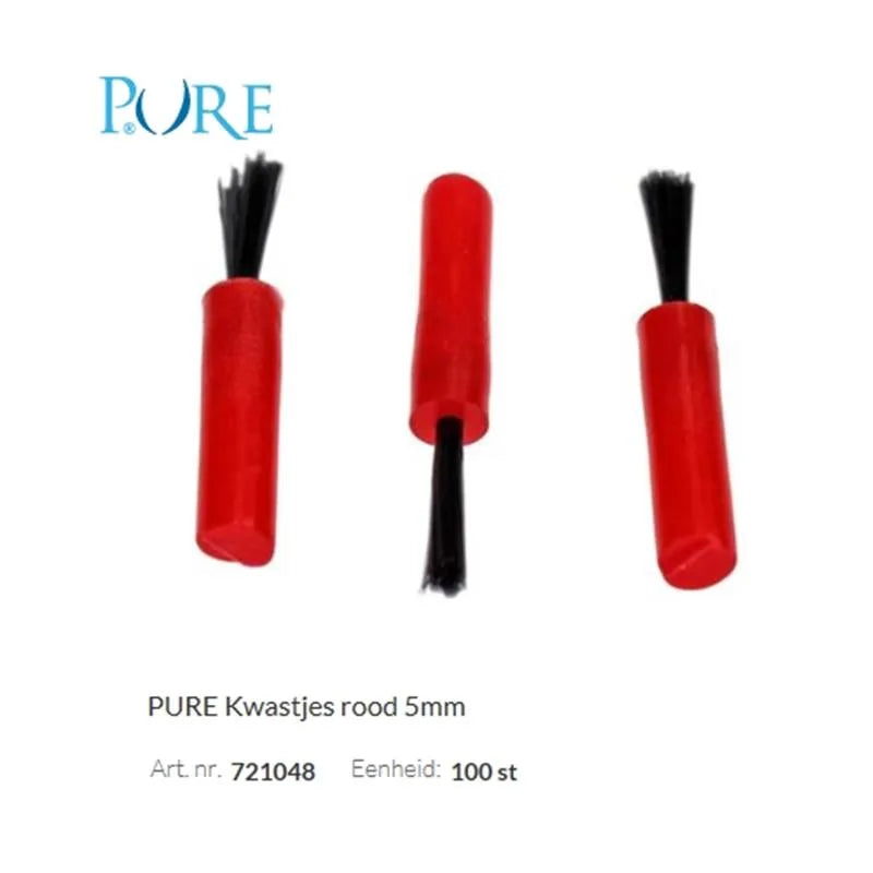 KWASTJES ROOD 5MM. X100ST.