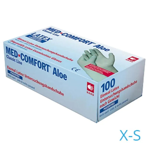 HANDSCHOEN ALOE LATEX POEDERVRIJ X-SMALL X100ST.