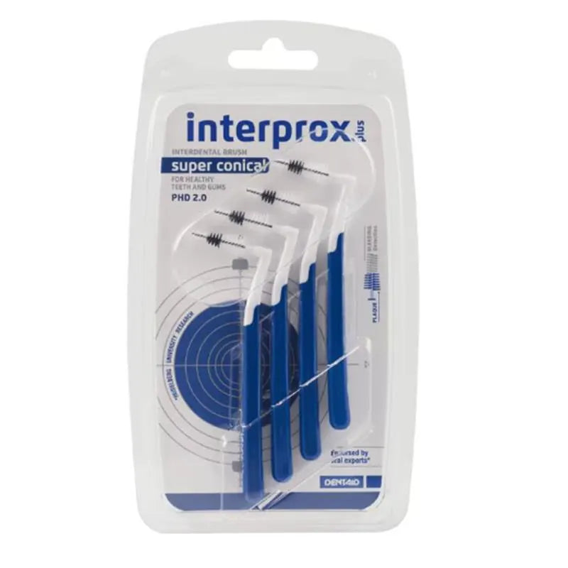 INTERPROX PLUS SUPER CONICAL DONKER BLAUW 12X4ST.