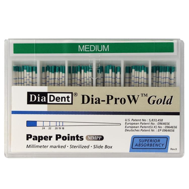 DIA-PRO W GOLD PAPERPOINTS MEDIUM X100ST.