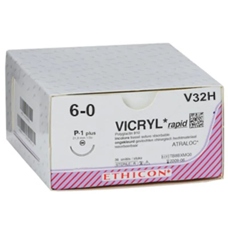 HECHTDRAAD VICRYL RAPIDE 6-0 45CM. P-1 SNIJDEND V32H X36ST.