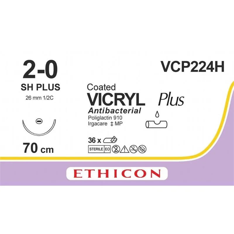 HECHTDRAAD VICRYL PLUS 2-0 70CM  SH PLUS VCP224H X36ST