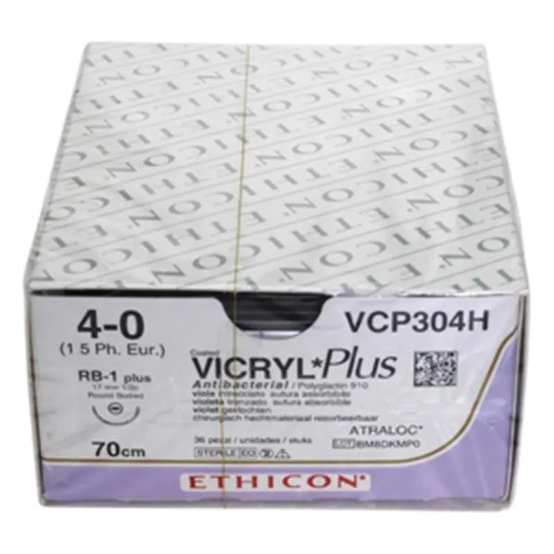 HECHTDRAAD VICRYL PLUS 4-0 70CM. RB-1+ ROND VCP304H X36ST.
