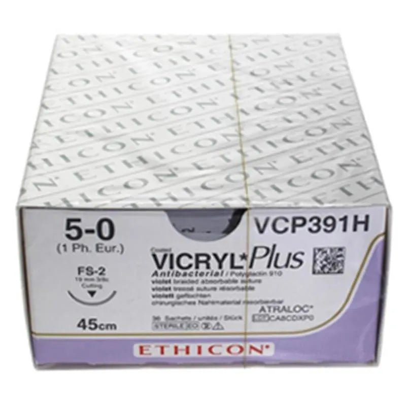 HECHTDRAAD VICRYL PLUS 5-0 45CM. FS-2 SNIJDEND VCP291H X36ST.