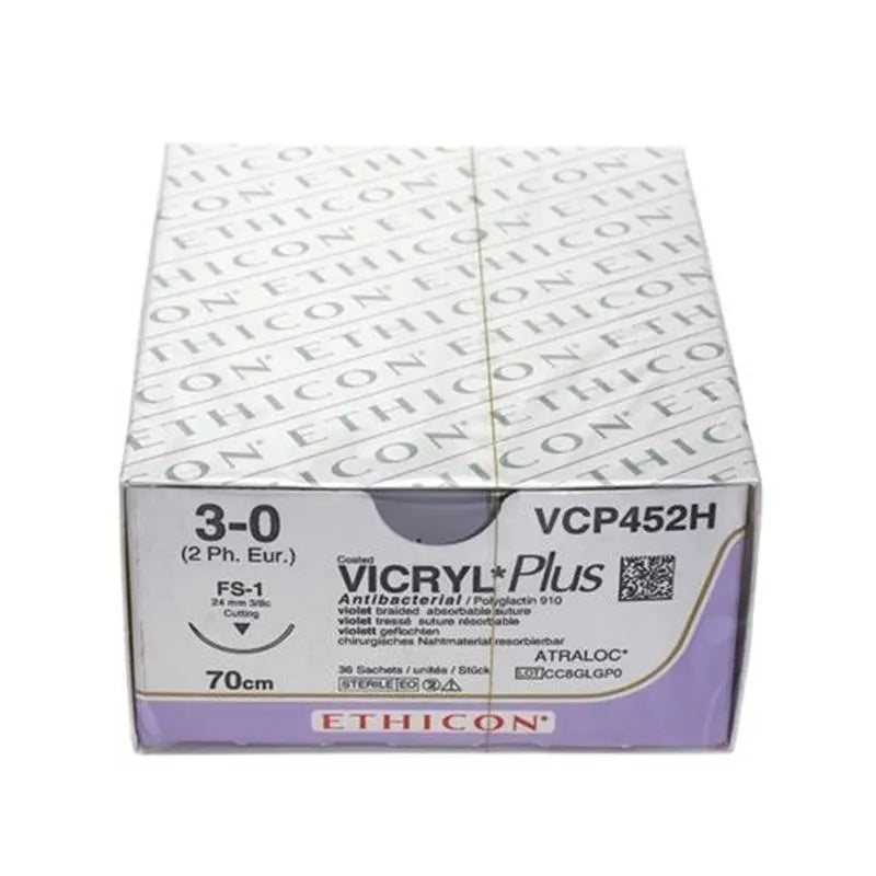 HECHTDRAAD VICRYL PLUS 3-0 70CM. FS-1 SNIJDEND VCP452H X36ST.