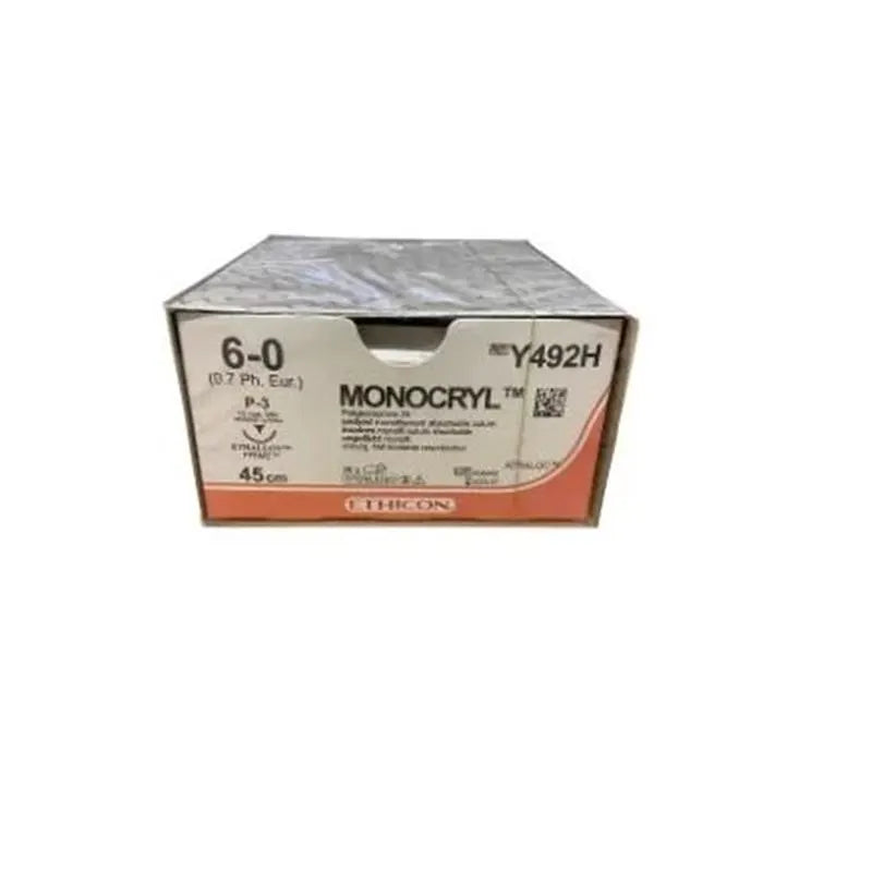 MONOCRYL PLUS 6-0 45CM P-3 Y492H X36ST