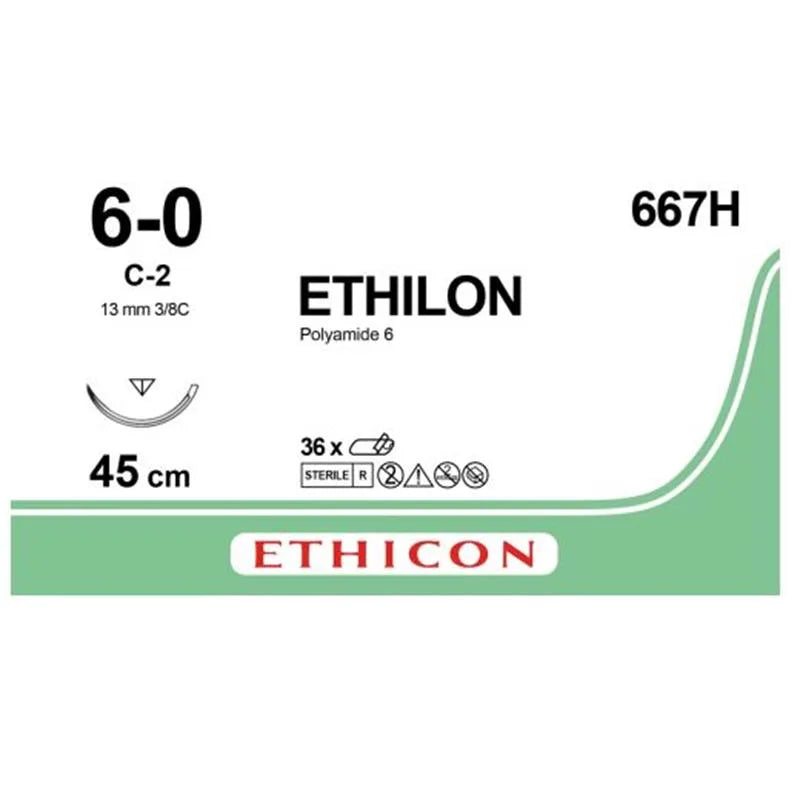 ETHILON 6-0 45CM. C2  667H X36ST.