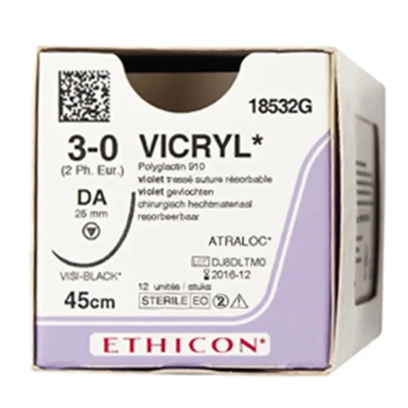 HECHTDRAAD VICRYL 3-0 45CM. DA 18532G X12ST.