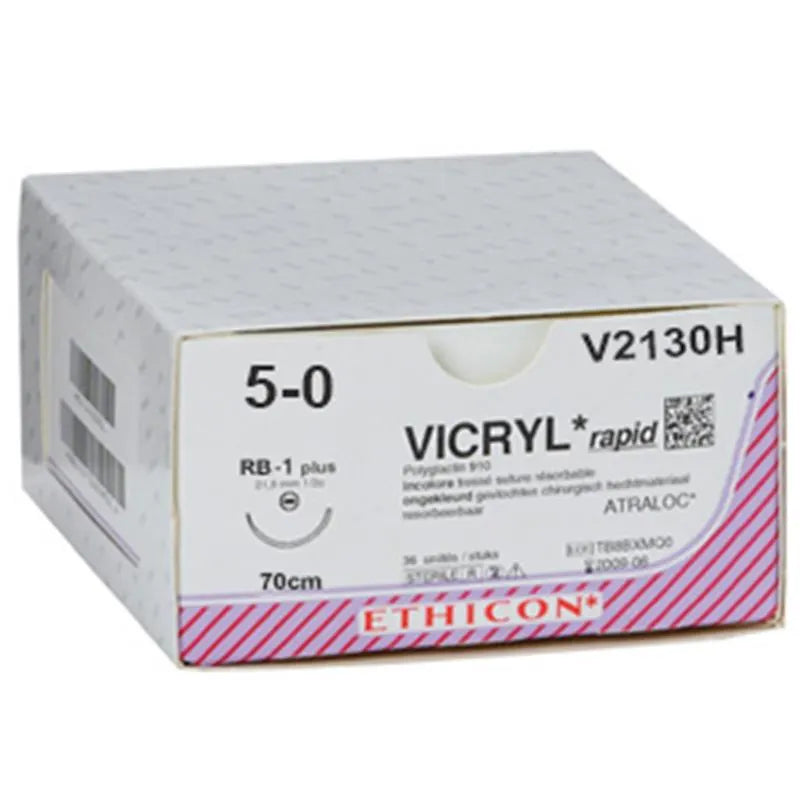HECHTDRAAD VICRYL RAPIDE 5-0 70CM. RB-1+ ROND V2130H X36ST.