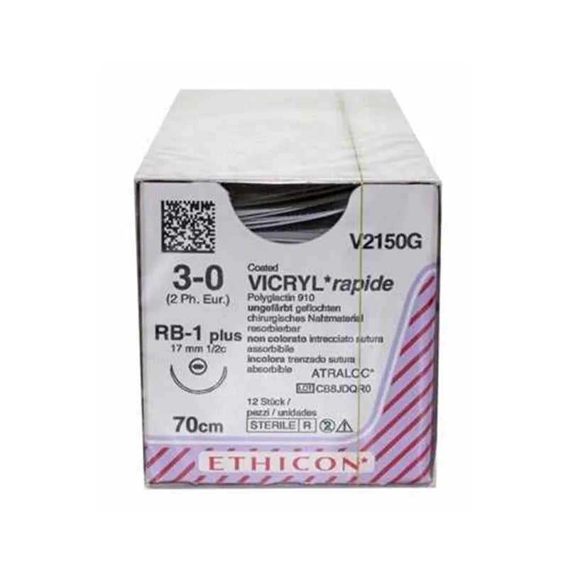 HECHTDRAAD VICRYL RAPIDE 3-0 70CM. RB-1+ ROND V2150G X12ST.