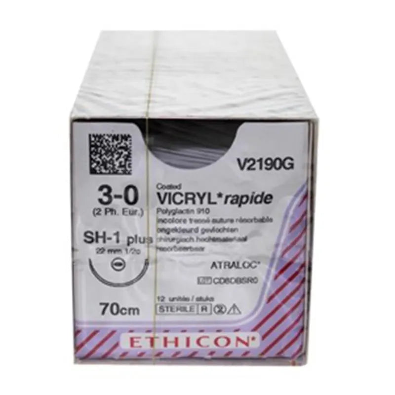 HECHTDRAAD VICRYL RAPIDE 3-0 70CM SH-1+ ROND V2190G X12ST