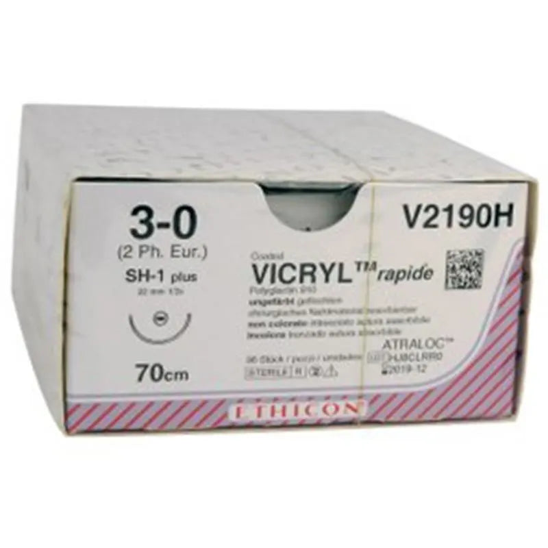 HECHTDRAAD VICRYL RAPIDE 3-0 70CM. SH-1+ ROND V2190H X36ST.