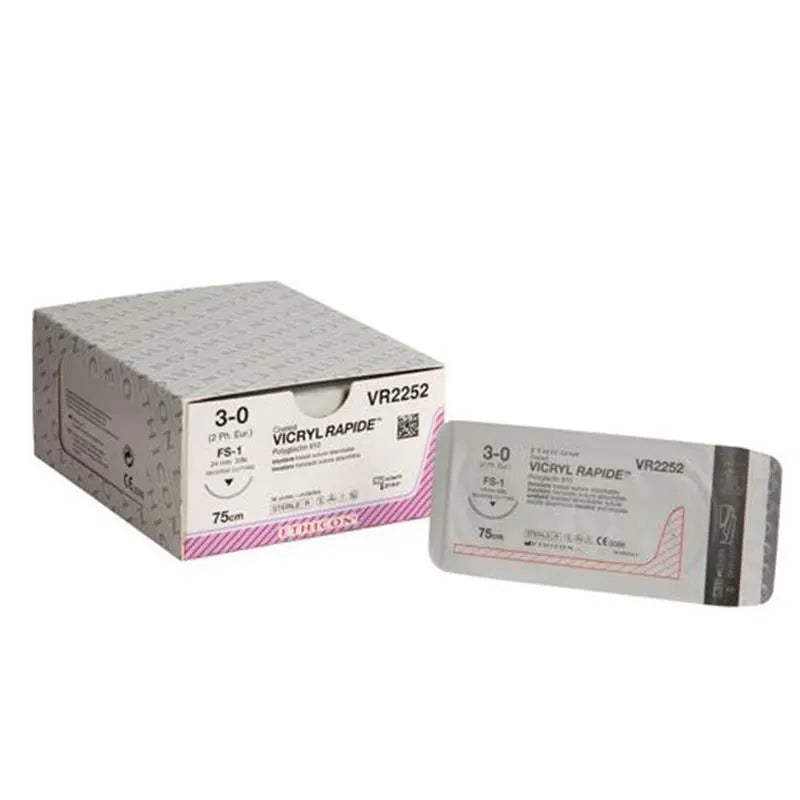 HECHTDRAAD VICRYL RAPIDE 3-0 75CM FS-1 SNIJDEND VR2252 X36ST.