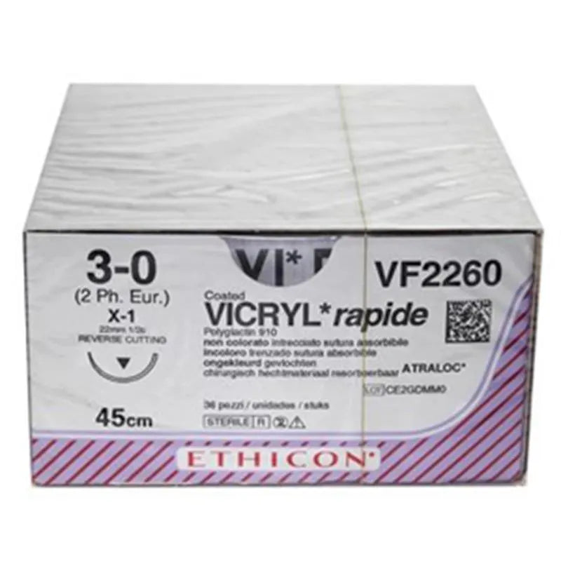 HECHTDRAAD VICRYL RAPIDE 3-0 45CM. X-1 SNIJDEND VF2260 X36ST.