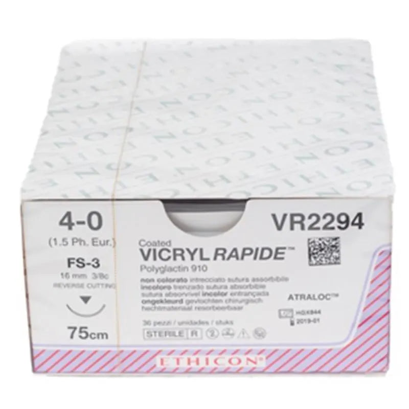 HECHTDRAAD VICRYL RAPIDE 4-0 75CM FS-3 SNIJDEND VR2294 X36ST