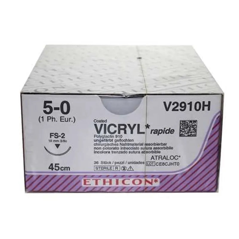 HECHTDRAAD VICRYL RAPIDE 5-0 45CM. FS-2 SNIJDEND V2910H X36ST.