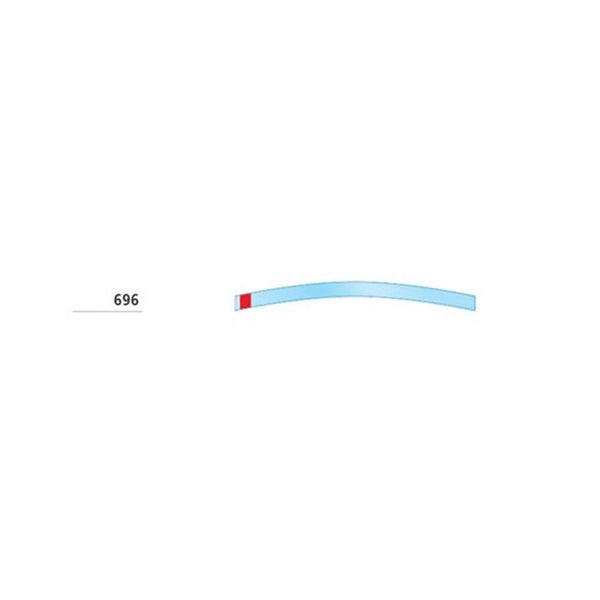 TRANSPARANTE STRIPS 8MM. ROOD GEBOGEN 696