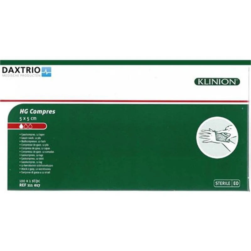GAAS 5X5CM. STERIEL 12-LAAGS X100ST.