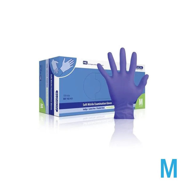 HANDSCHOEN KLINION SENSITIVE INDIGO NITRILE PV PAARS MEDIUM X150ST.