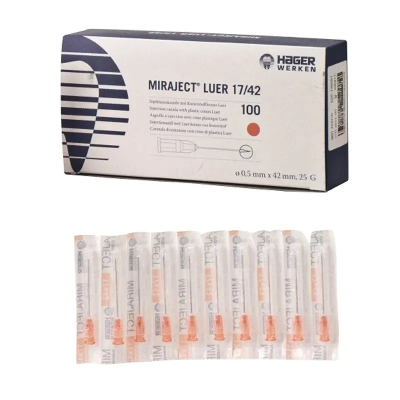 MIRAJECT INJECTIENAALD LUER 25G 0,5X42MM. X100ST.
