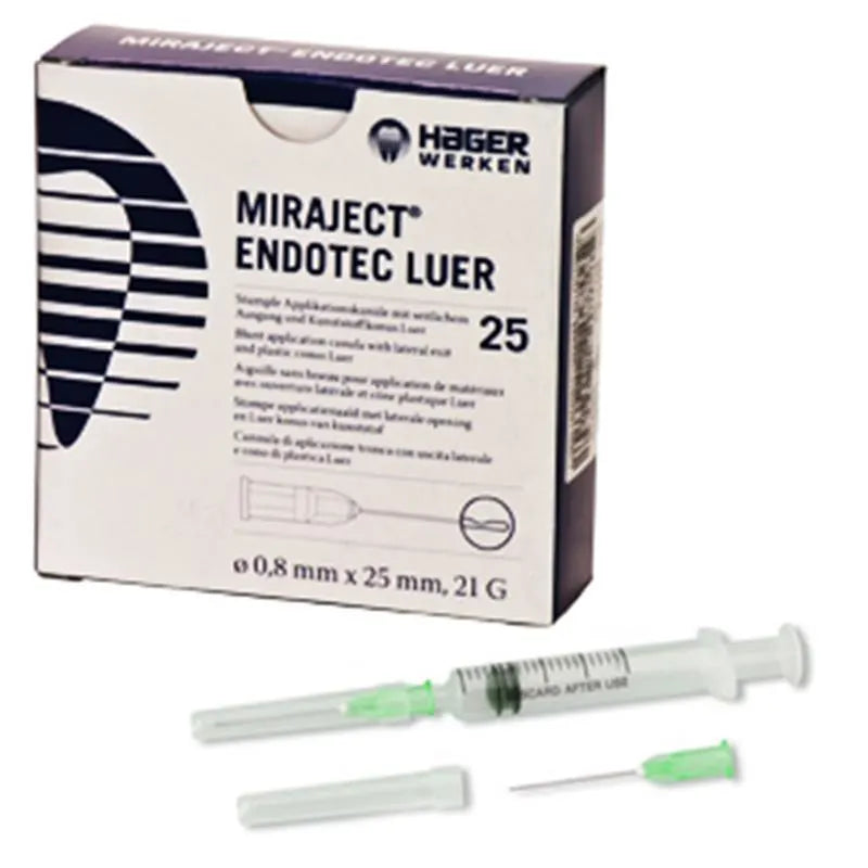 MIRAJECT CANULE ENDOTEC LUER 21G 0,8X25MM. X25ST.