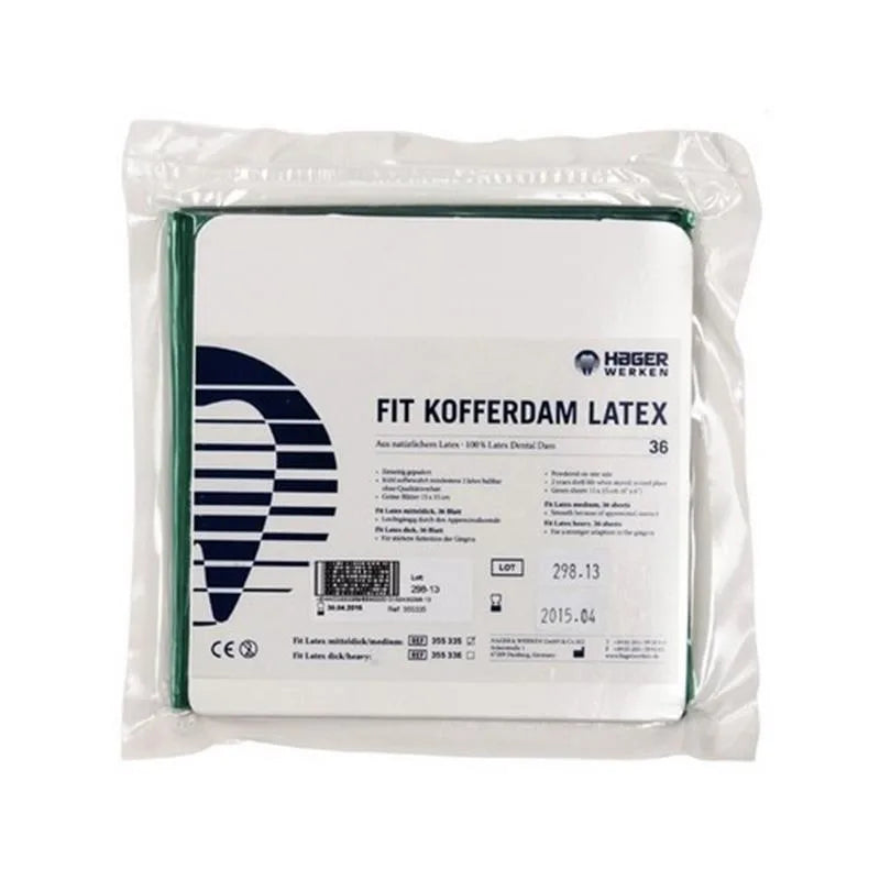 FIT COFFERDAM LATEX MEDIUM 152x152MM X36ST 355335
