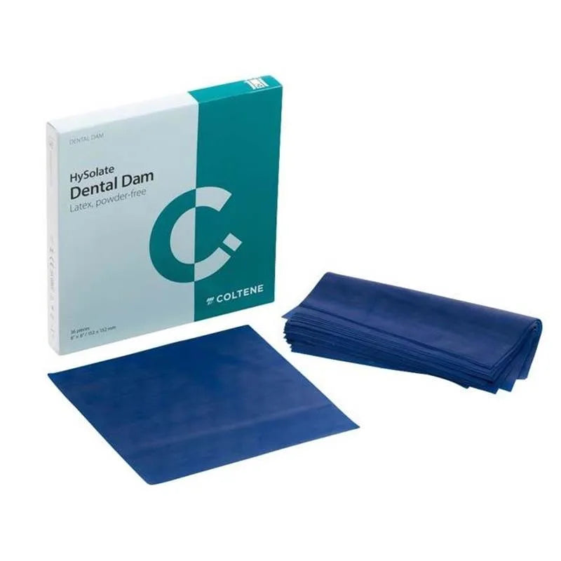 HYSOLATE DENTAL DAM LATEX BLUE HEAVY 152X152MM X36ST.