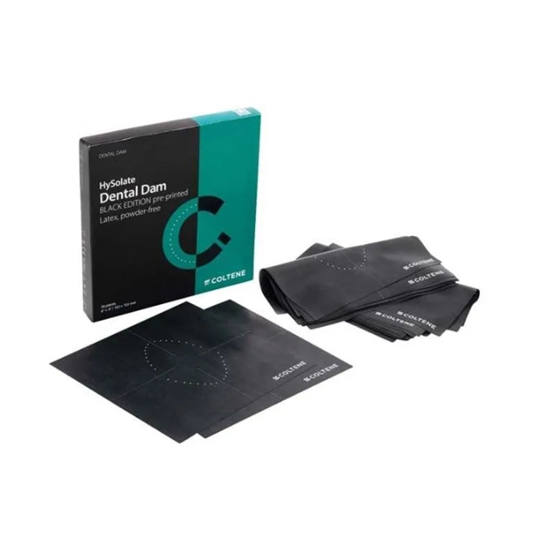 HYSOLATE DENTAL DAM LATEX BLACK PRINTED MEDIUM 152X152MM  X36ST.