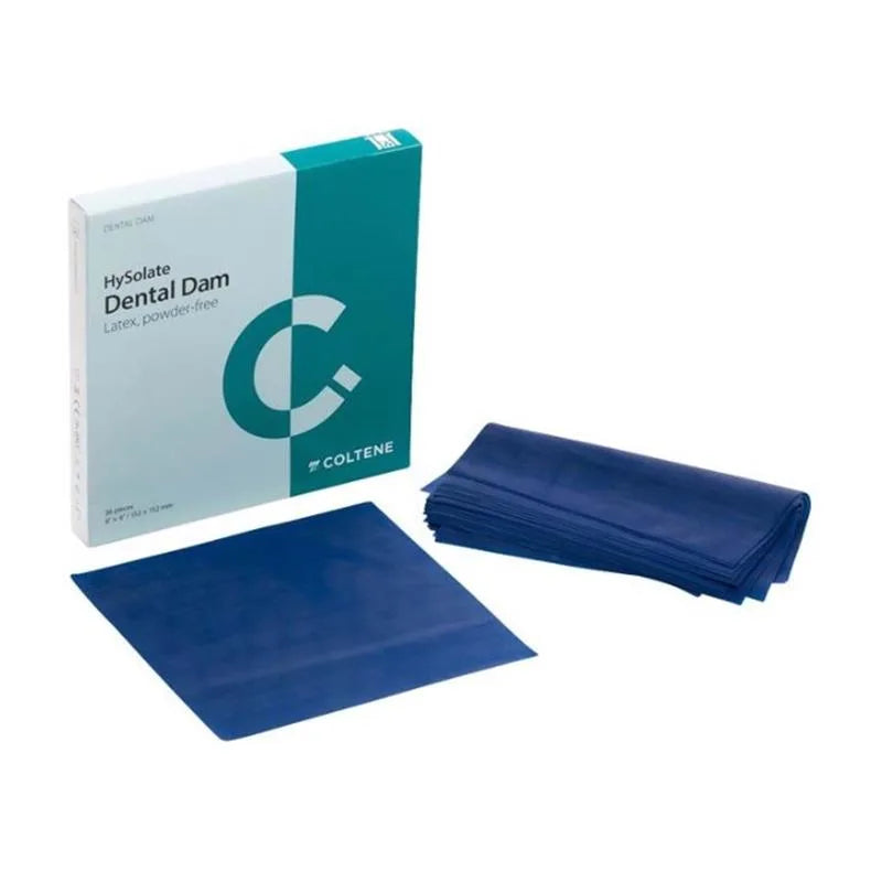 HYSOLATE DENTAL DAM LATEX BLUE MEDIUM 152X152MM X36ST.