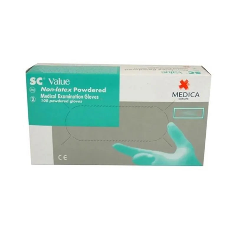 HANDSCHOEN SENSICARE VALUE VINYL GEPOEDERD SMALL X100ST.