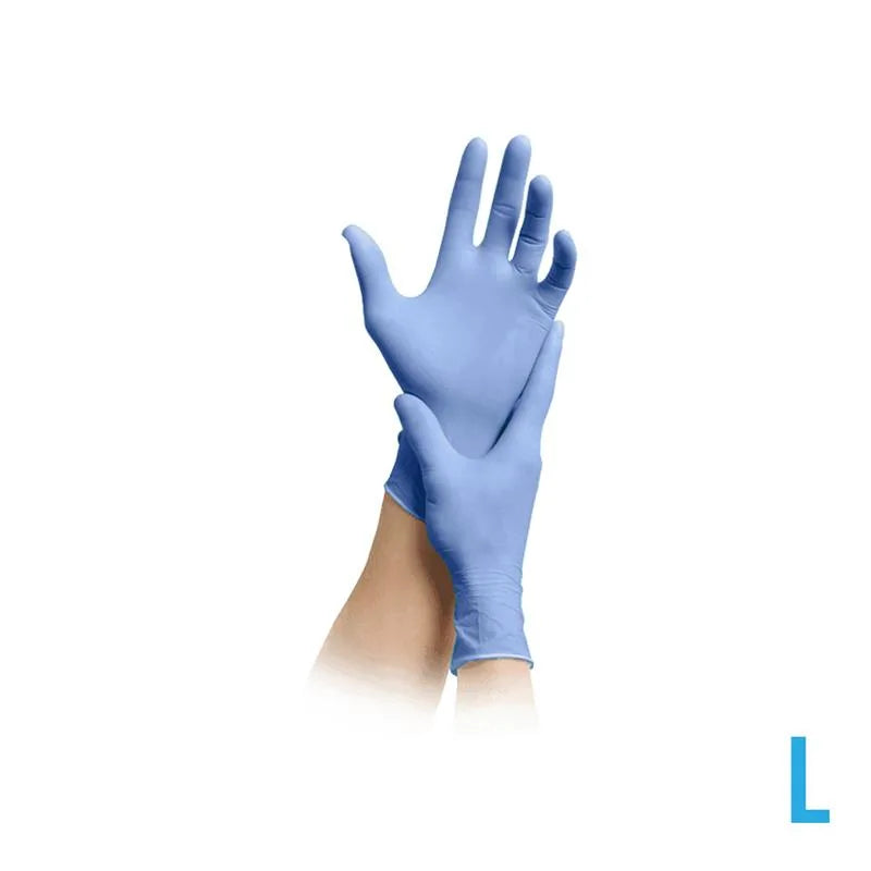 HANDSCHOEN DERMAGRIP NITRILE EXTENDED MET MANCHET POEDERVRIJ SMALL X100ST.