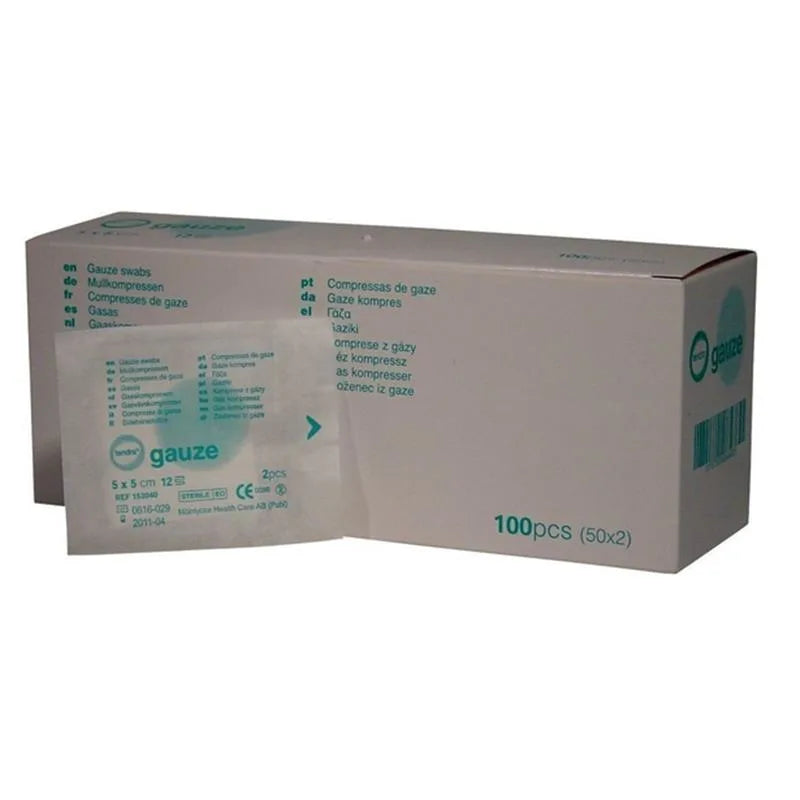 GAAS TENDRA 12-LAAGS 5X5CM. STERIEL 50X2ST.