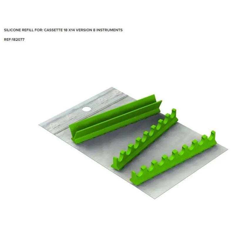 SILICONE STRIP 18X14CM 8 INSTR. GROEN