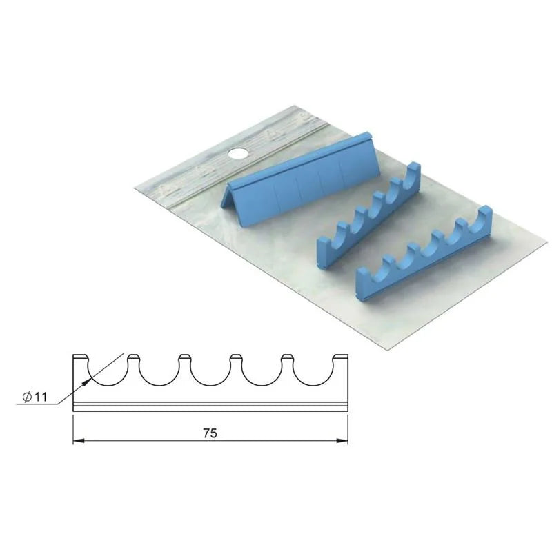 SILICONE STRIP FLEXI/ERGO CLIP 5 BLAUW 11MM